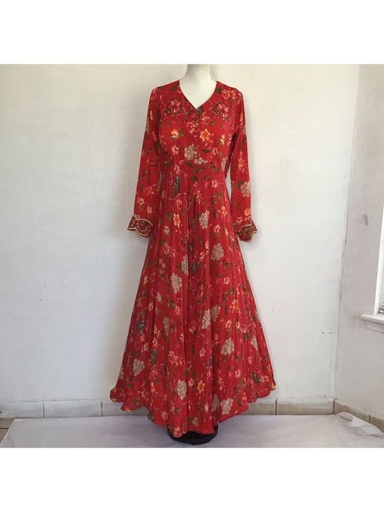 Susan by Sangeeta Dresses & Skirts - Susan by Sangeeta Women Elegant Flowing Red Floral Maxi Dress M